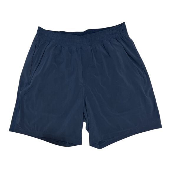 Lululemon Men’s Athletic Shorts Navy Blue Size M Zip Pocket Lightweight - Picture 2 of 8